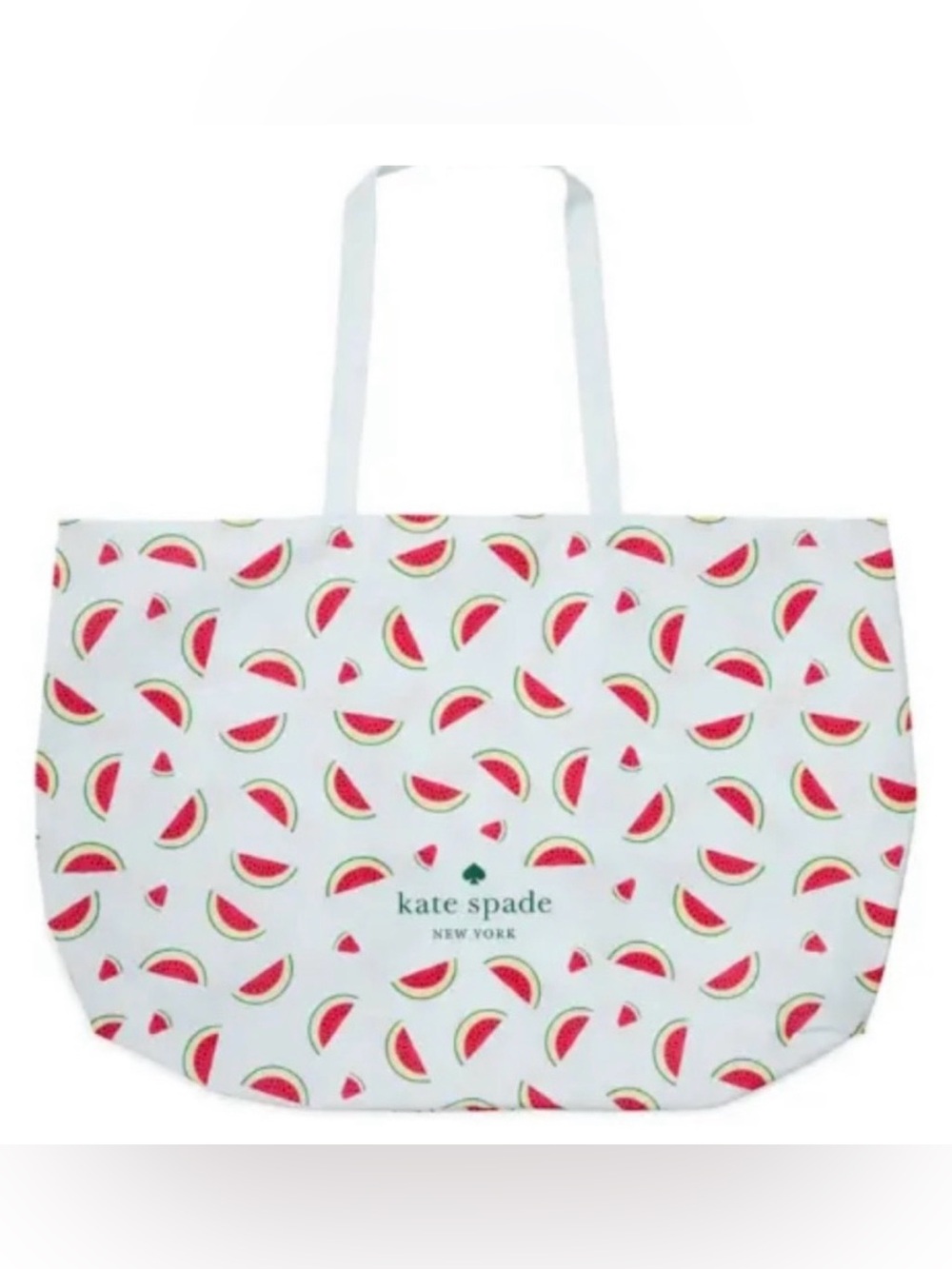 kate spade White Tote with Pink & Green Watermelon Print